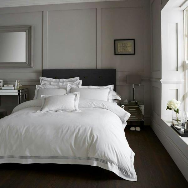 Smart Living Devore Duvet Cover and Pillowcase Set - White/Charcoal