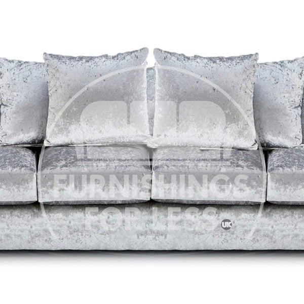 Crystal Crushed Velvet Long Fabric 4 Seater Sofa Scatter back - 4