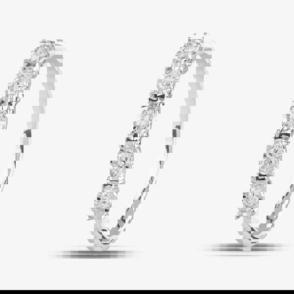 T. H. Baker 9ct White Gold 0.33ct Brilliant Cut Diamond Half Eternity Ring 50M02W/33-10