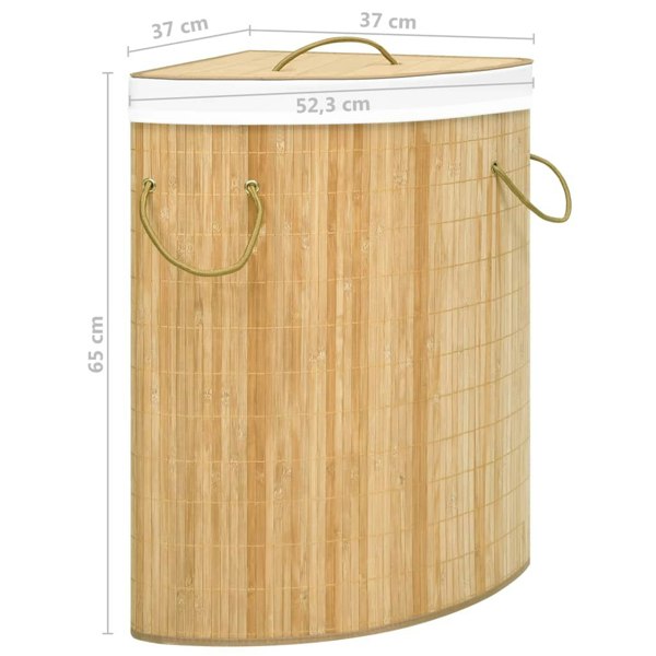 Berkfield Bamboo Corner Laundry Basket 60 L