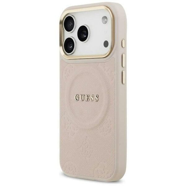 Guess Peony Hot Stamp Case with MagSafe for iPhone 17 Pro 6.3" Pink - GUHMP17LPSAMSECP