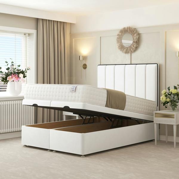 Bed Choices Herringbone Ottoman Divan Bed - White