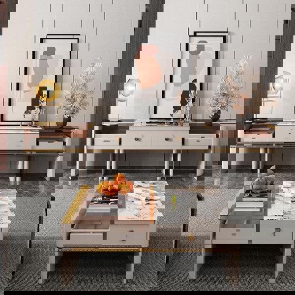 Coz Regid Square Coffee Table With TV Stand-Weilai Concept-Weilai Concept