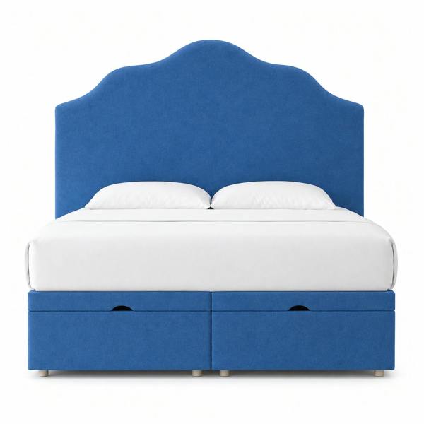 Great British Beds Paisley Divan Ottoman Bed - Blue Plush