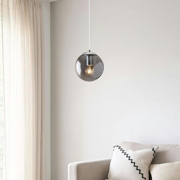 Pagazzi Lighting Nia Chrome Smoked 1-Light Pendant