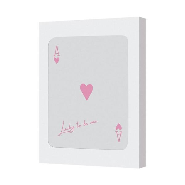 Benjamin Tate Design Contemporary Pink Heart Canvas Art Print Lucky to Be Me