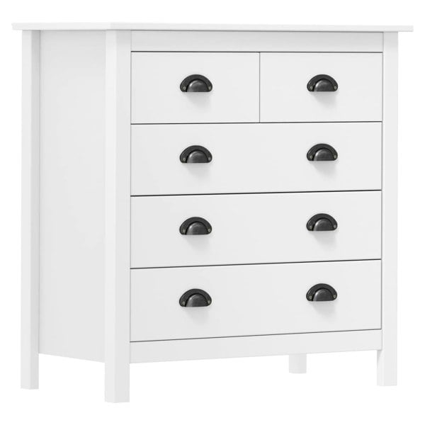 Berkfield Sideboard Hill White 79x40x80 cm Solid Pine Wood