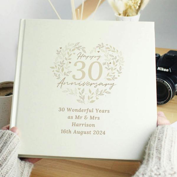 Personalised 30th Pearl Wedding Anniversary Photo Album - alternative angle