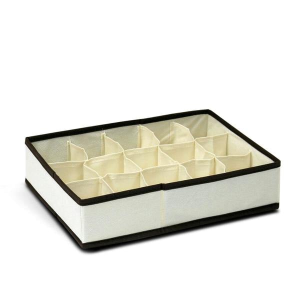 WALPLUS Non-Woven Fabric 3x5 Soft Storage Organizer, Ivory w/Mid Brown Trim | Elegant Interior Wall Decoration