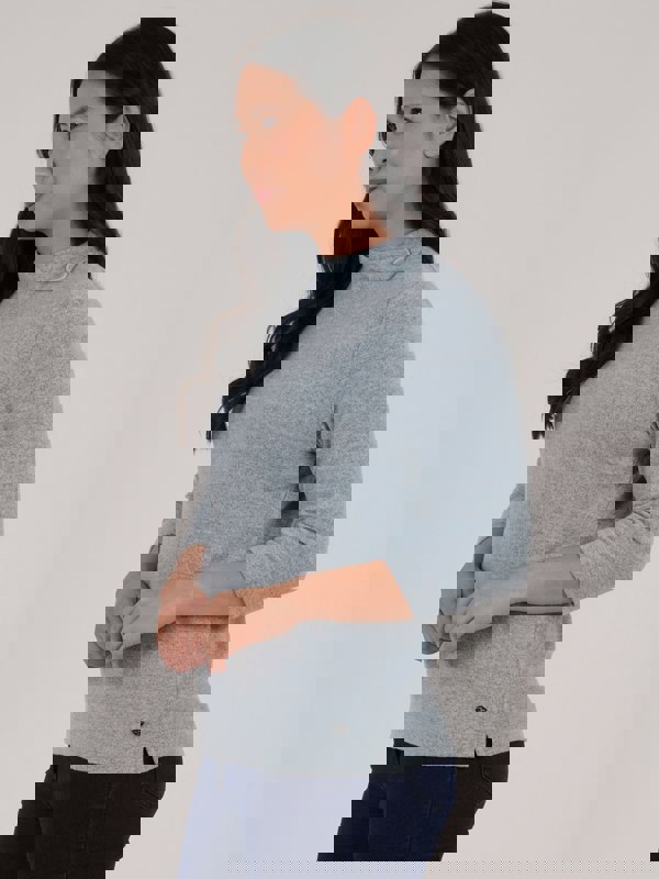 PennyPlain Split Turtle Neck Top - Glacier