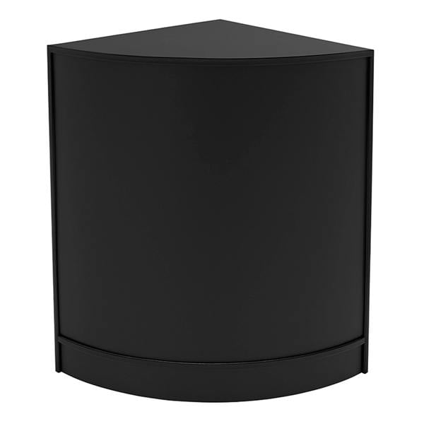 Polaris LED shop counter set in sleek black, featuring a modern curved design, perfect for retail displays and organization
