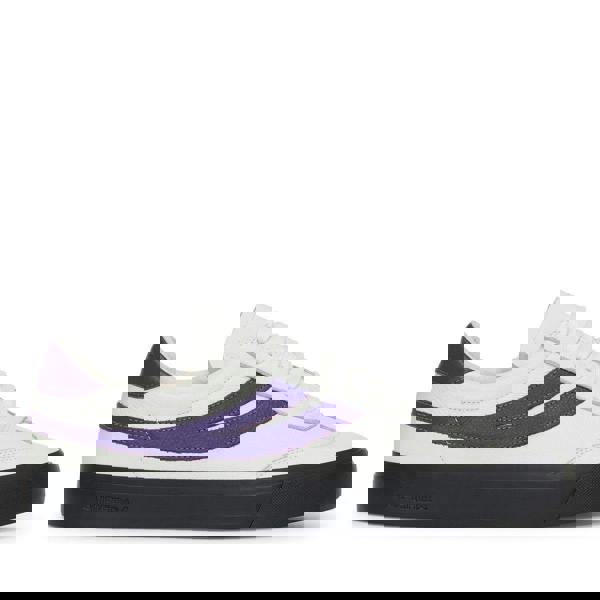 Superga Unisex Adult 4834 Club S Swallow Contrast Detail Vegan Leather Trainers - White Avorio/Purple/Grey/Black