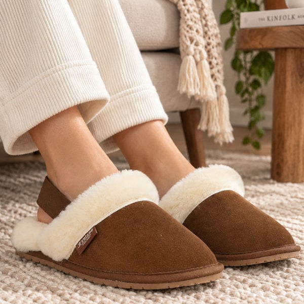 'Aussie' Real Sheepskin Wool Mule Slippers: Elena