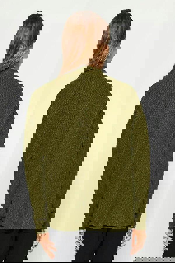 WOVCOR Soft Textured Pocket Detailed Knit Cardigan