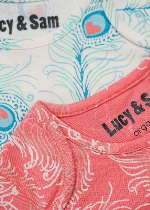 Lucy & Sam Peacock Two Pack Bodysuits