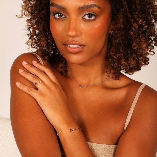 Say It With October Opal Birthstone Bangle - Yellow Gold Plated