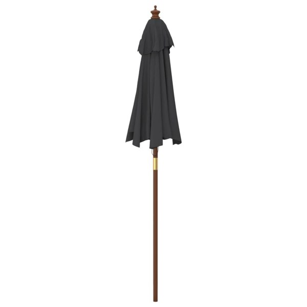 Berkfield Garden Parasol with Wooden Pole Black 196x231 cm