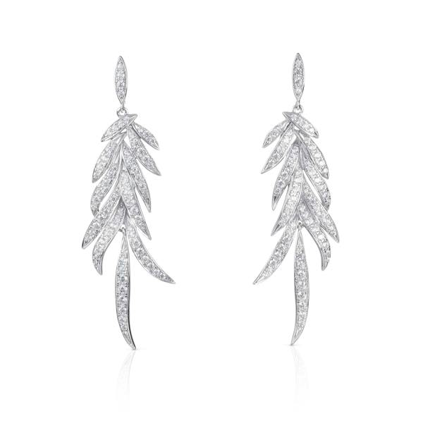 namana Sterling Silver Long Drop Earrings for Women.