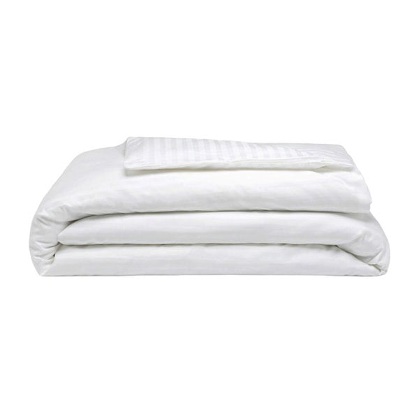 Belledorm 540 Thread Count Satin Stripe Duvet Cover Set - White