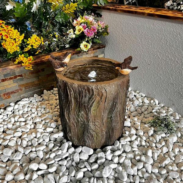 Tranquillity Water Features Bird on Log Traditional Water Feature