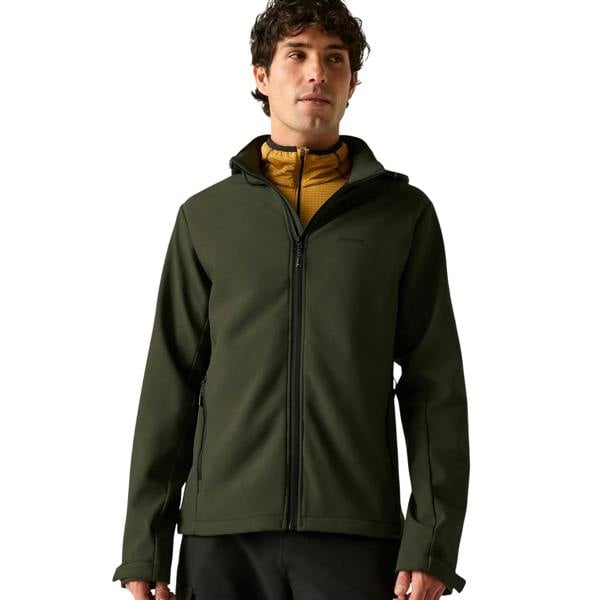 Regatta Mens Denvo Wind Resistant Soft Shell Jacket - Dark Khaki - 