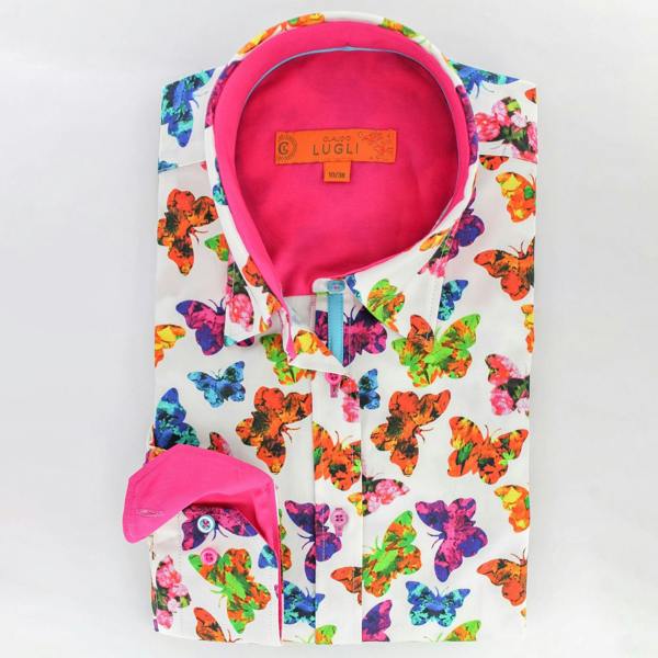 BUTTERFLY SILHOUETTES PRINT WOMENS SHIRT - Premium Men's Patterned Shirt by Claudio Lugli | Bold Design, Tailored Fit, Best Printed Shirts