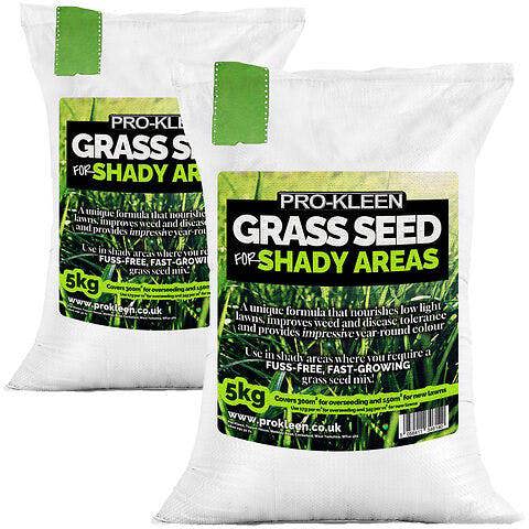 ProKleen Pro-Kleen Grass Seed for Shady Areas2 x 5Kg Covers 600m2 Fast Growing Hard Wearing for New Lawns, Overseeding and Patch Repair