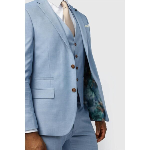 Antique Rogue Slim Fit Blake Pale Blue Texture Jacket
