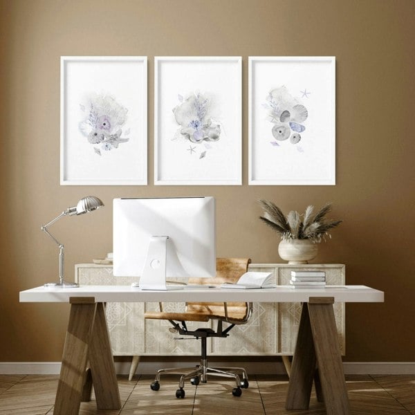 Office wall decor | set of 3 Modern Coastal wall art prints