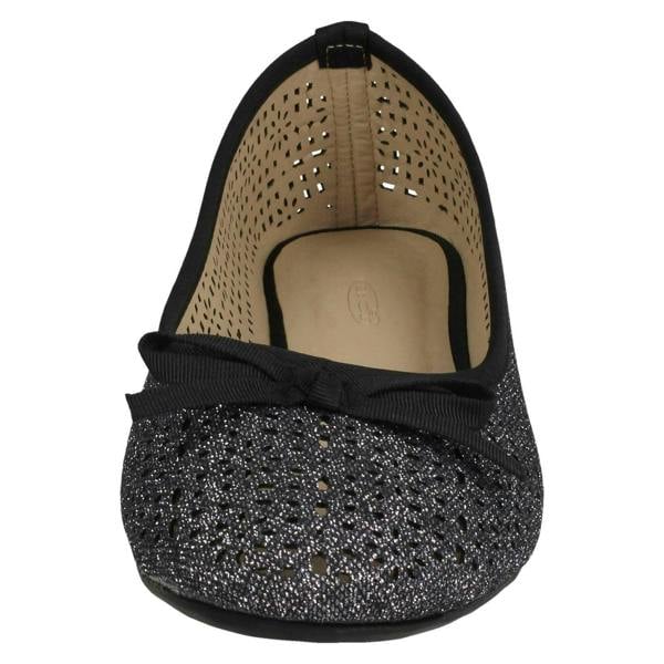 Spot On Ladies Spot On Punched Design Ballerinas F80376
