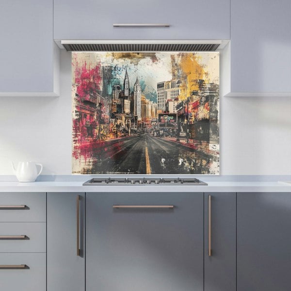 Warren Reed New York Urban Graffiti Glass Kitchen Splashback - 00008