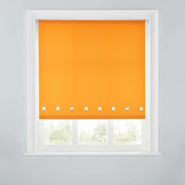A.Unique Home Trimmable Square Eyelet Roller Blind - 3FT - ORANGE - 90cm(W)x170cm(L)