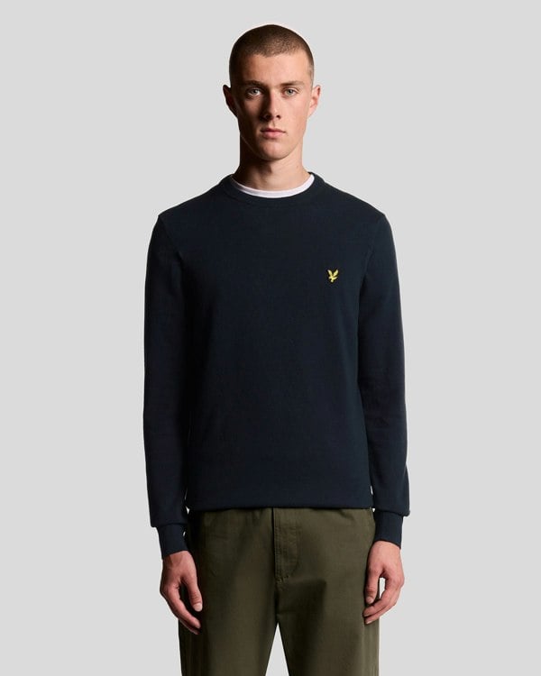 Lyle & Scott Cotton Crew Neck Mens Jumper - Z271 Dark Navy