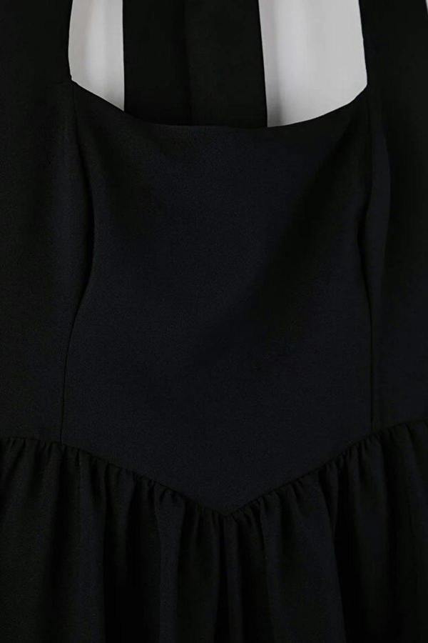 WOVCOR Square Neck Skater Midi Finike Woven Plus Size Dress