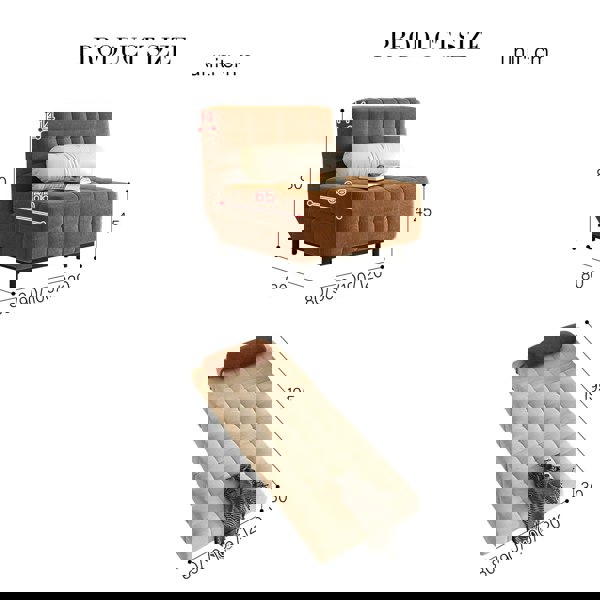 Mendez Single Sofa Bed, Two Seater Sofa Bed, Corduroy-Rit Concept-Rit Concept