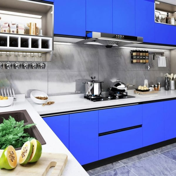Berkfield Self-adhesive Furniture Film High Gloss Blue 500x90 cm PVC