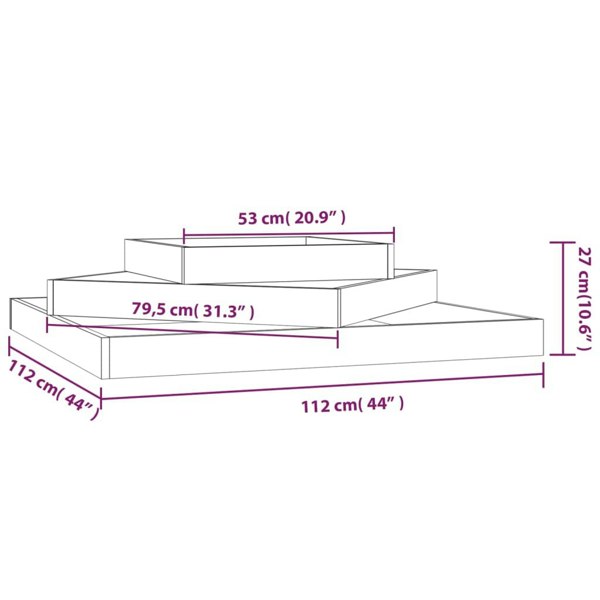 Berkfield Planter 112x112x27 cm Solid Wood Douglas