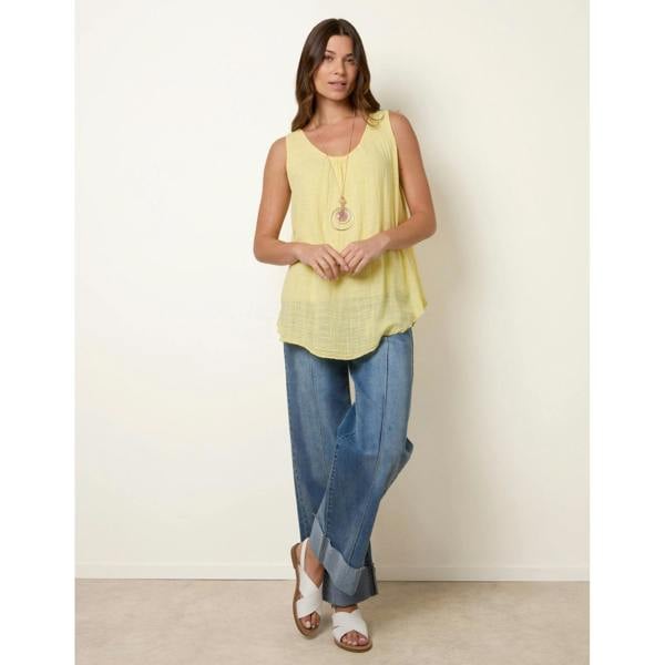 Blue Vanilla Double Layer Scoop Neck Vest