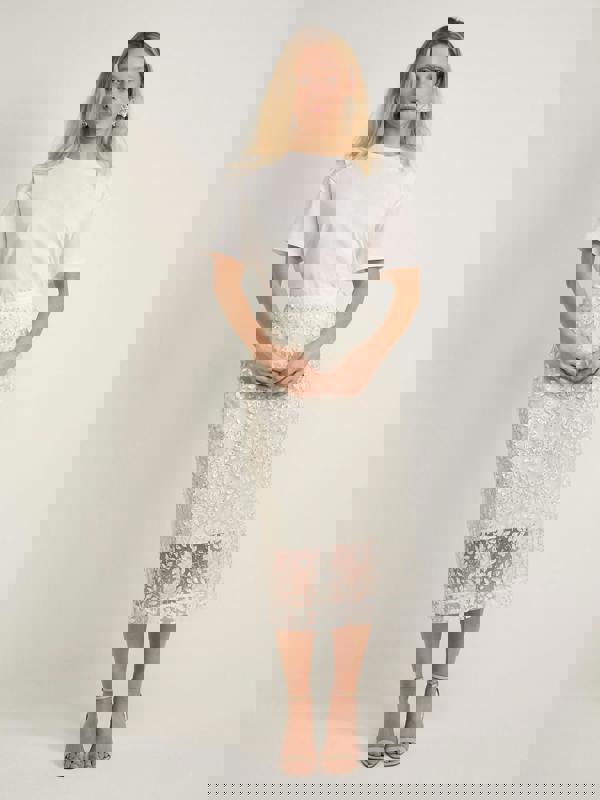 GWD Imara Floral Embroidery, Sheer Sparkle Skirt