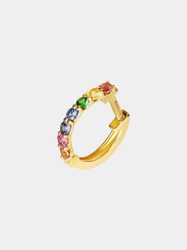 Gemdaia Skinny Rainbow Sapphire Hoop