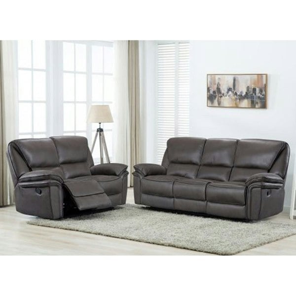 Boston Grey Suede Fabric Manual Reclining Sofa Suite