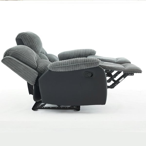 Furniture One Manual Reclining Sofa Set, Corduroy Fabric Recliner Sectional Sofa Suite-Adjustable Backrest and Footrest, Jumbo Cord Fabric Recliner