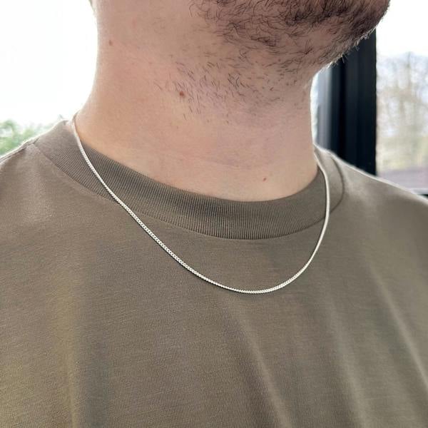 Love Silver Sterling Silver 1.8mm Diamond Cut Curb Chain