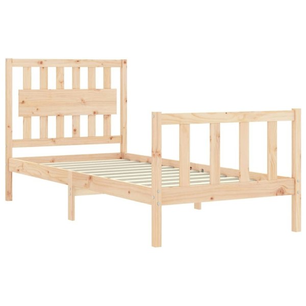 Berkfield Bed Frame with Headboard 90x200 cm Solid Wood