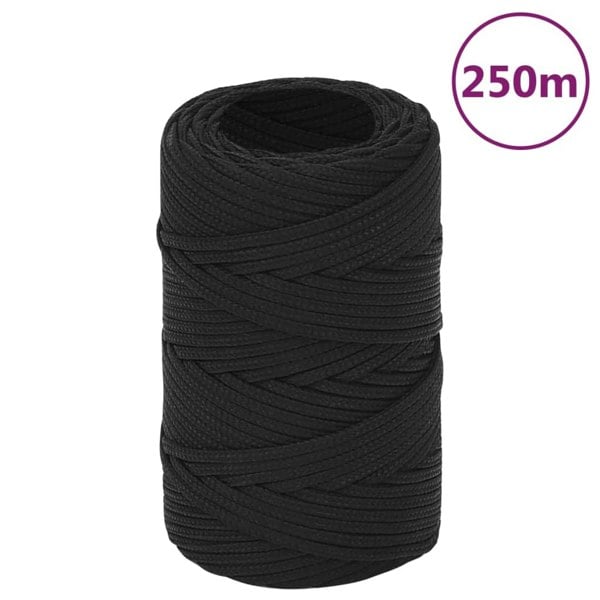 Berkfield Boat Rope Full Black 2 mm 250 m Polypropylene