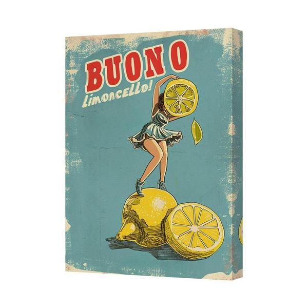 Benjamin Tate Design Retro Lemonade Canvas Wall Art Print Quality Handmade In The UK