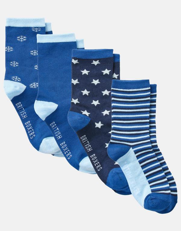 British Boxers Women's Bamboo Four-Pair Sock Gift Box – Starry Night