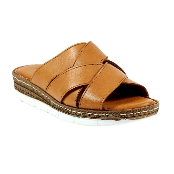 Lunar Womens Gwen Leather Sandals - Tan