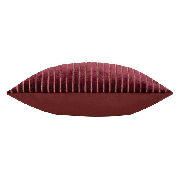 Paoletti Savoy Velvet Stripe Cushion Cover - Burgundy - 