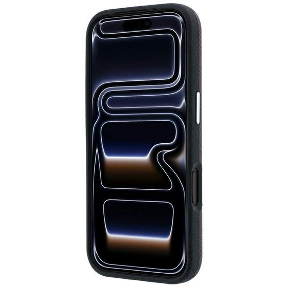Karl Lagerfeld Grained Karl Head Metal Logo Case with MagSafe for iPhone 17/18 Pro 6.3" Burgundy - KLHMP18L6PSKHLR